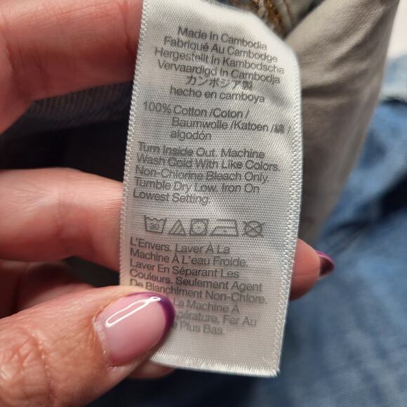 Madewell Relaxed Denim Jean Shorts Raw Hem Distressed Ripped Medium Wash 26 - Picture 8 of 8